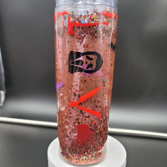 Horror Snow Globe Tumbler 18 Oz Slasher Ghostface Freddy Spooky Cup - Picture 4 of 6